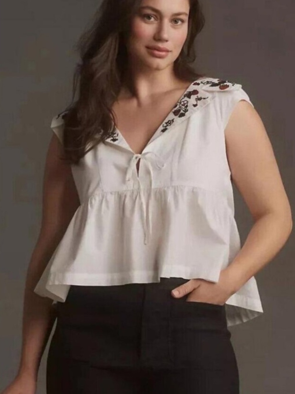 Maeve Babydoll Strawberry Blouse